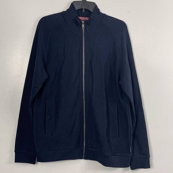 TED BAKER Navy Men's Funnel Neck Full Zip Sweatshirt Jacket Size 3 (US 38/M) - Picture 6 of 8